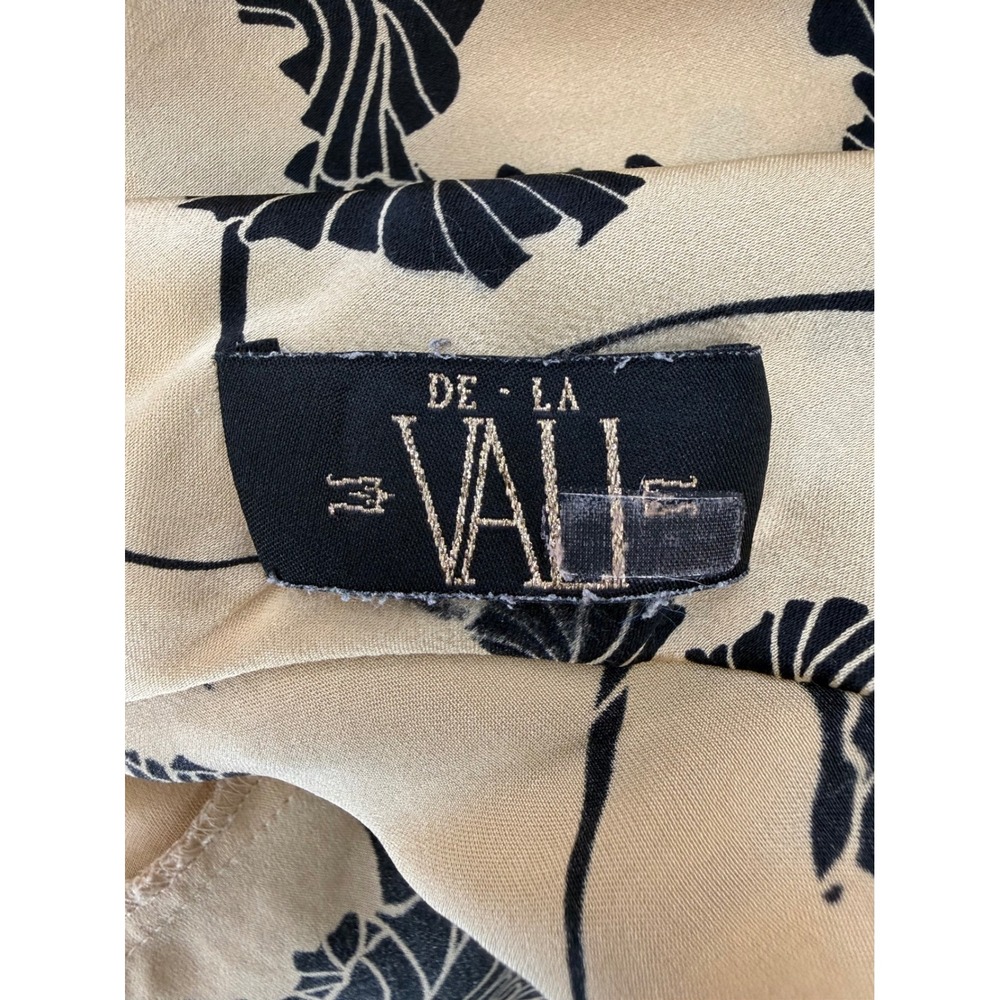 De La Vali Gold Black Floral Silk De La Vali Colombina Gown Size 14 - Picture 6 of 7